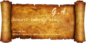 Gosztl Ambrózia névjegykártya